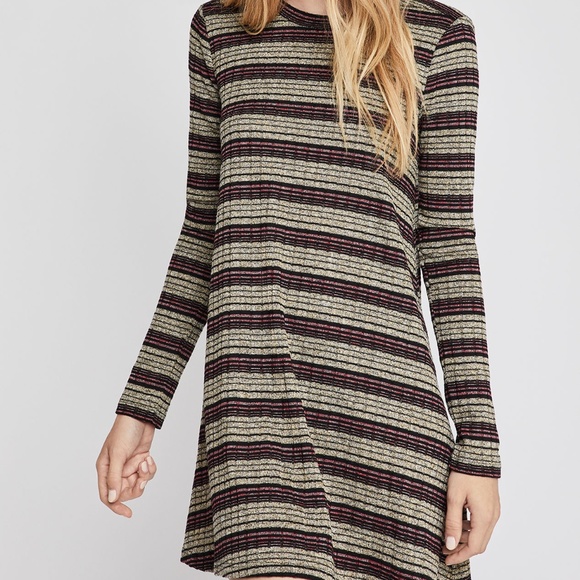 NWT BCBGeneration Metallic A Line Ribbed Dress - Picture 2 of 4